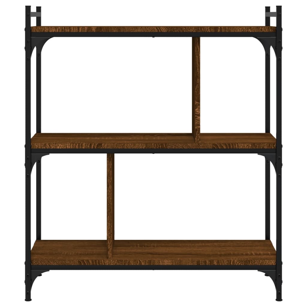 vidaXL Bibliothèque 3 étagères marron aspect chêne 76x32x88 cm en bois d'ingénierie