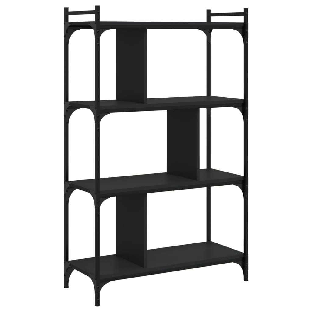 vidaXL Bücherregal 4 Böden Schwarz 76x32x123 cm Holzwerkstoff
