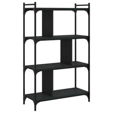 vidaXL Bücherregal 4 Böden Schwarz 76x32x123 cm Holzwerkstoff