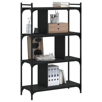 vidaXL Bücherregal 4 Böden Schwarz 76x32x123 cm Holzwerkstoff