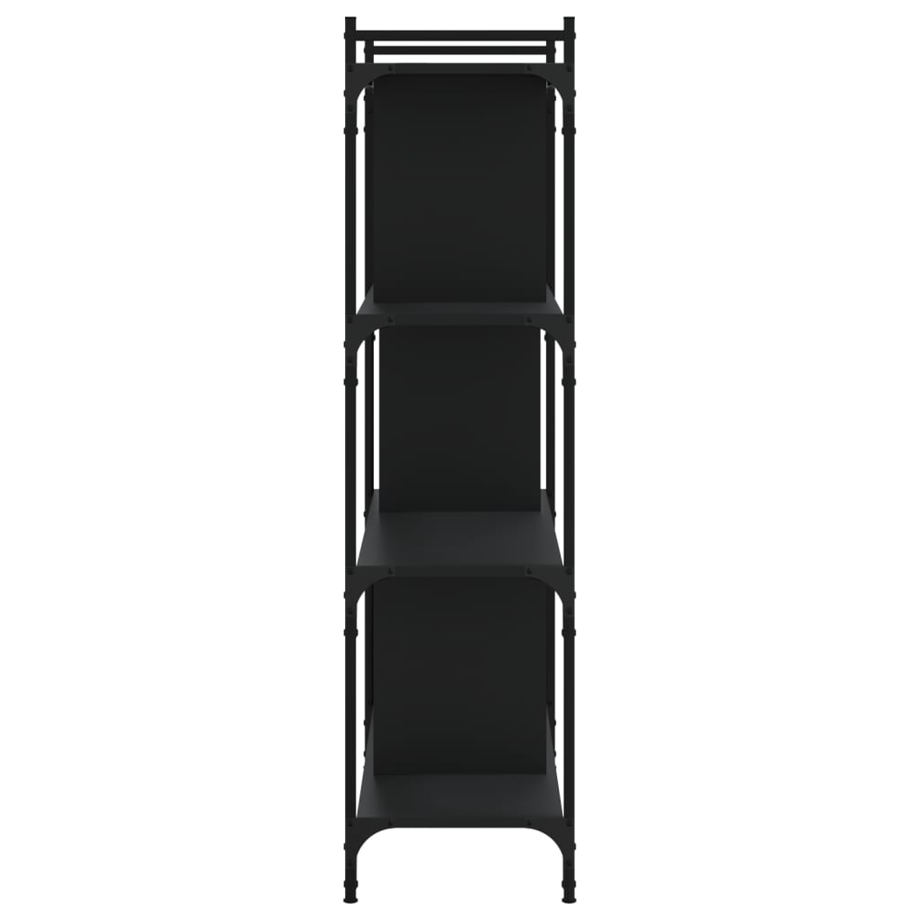vidaXL Bücherregal 4 Böden Schwarz 76x32x123 cm Holzwerkstoff