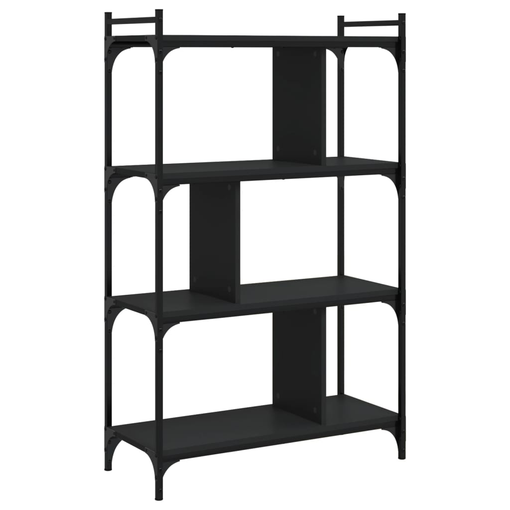 vidaXL Bücherregal 4 Böden Schwarz 76x32x123 cm Holzwerkstoff