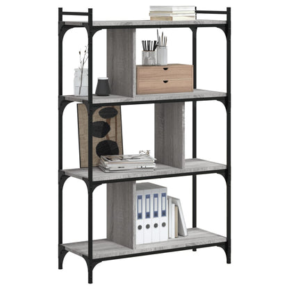 vidaXL Bücherregal 4 Böden Grau Sonoma 76x32x123 cm Holzwerkstoff