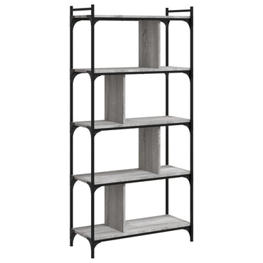 vidaXL Bücherregal 5 Böden Grau Sonoma 76x32x158 cm Holzwerkstoff