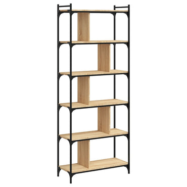 vidaXL Bücherregal 6 Böden Sonoma-Eiche 76x32x192 cm Holzwerkstoff