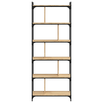 vidaXL Bücherregal 6 Böden Sonoma-Eiche 76x32x192 cm Holzwerkstoff