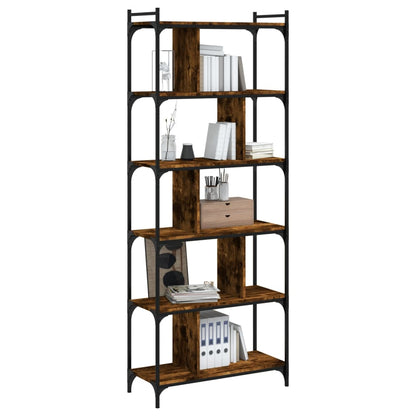 vidaXL Bücherregal 6 Böden Räuchereiche 76x32x192 cm Holzwerkstoff