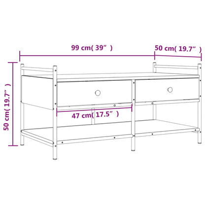 vidaXL Couchtisch Schwarz 99x50x50 cm Holzwerkstoff