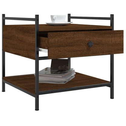 vidaXL Table basse aspect chêne marron 50x50x50 cm Bois d'ingénierie