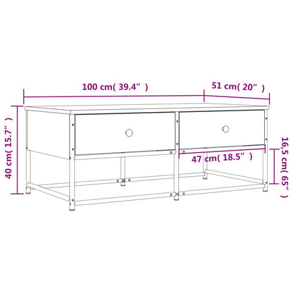vidaXL Couchtisch Braun Eichen-Optik 100x51x40 cm Holzwerkstoff