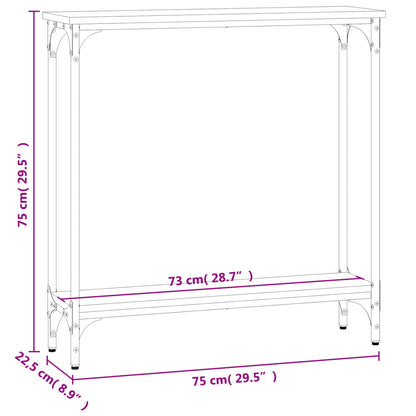 vidaXL Konsolentisch Grau Sonoma 75x22,5x75 cm Holzwerkstoff