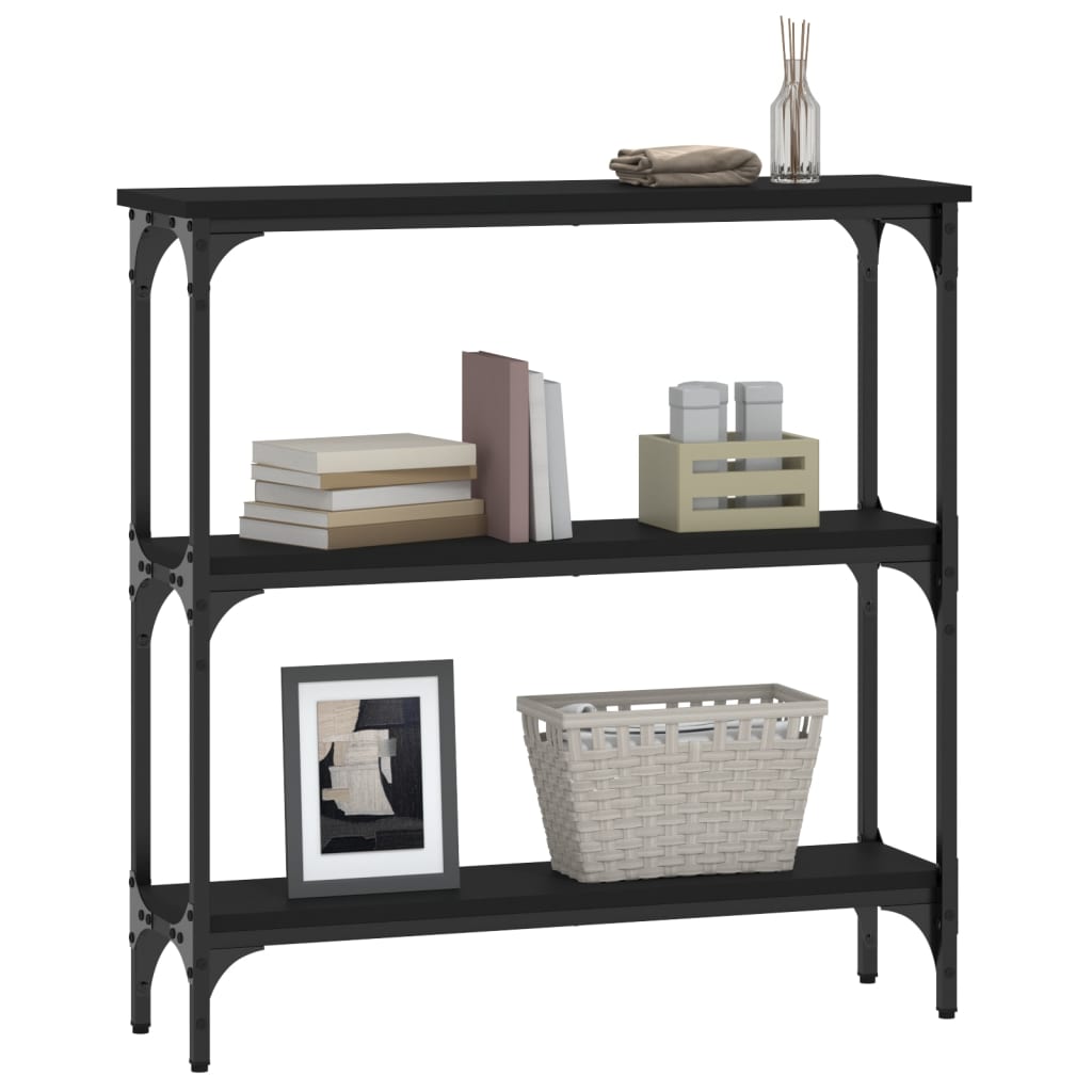 vidaXL Table console Noir 75x22,5x75 cm Bois d'ingénierie