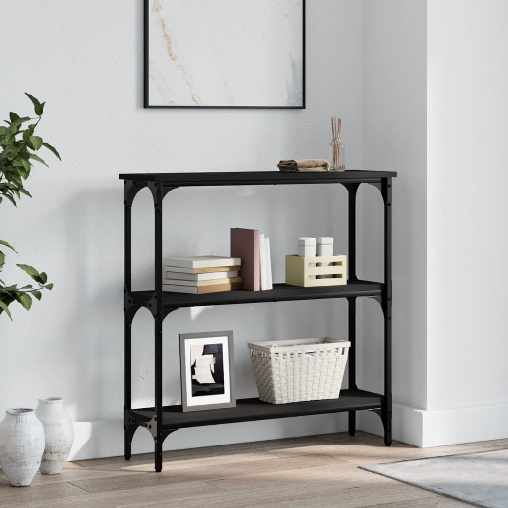 vidaXL Table console Noir 75x22,5x75 cm Bois d'ingénierie