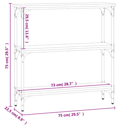 vidaXL Konsolentisch Räuchereiche 75x22,5x75 cm Holzwerkstoff