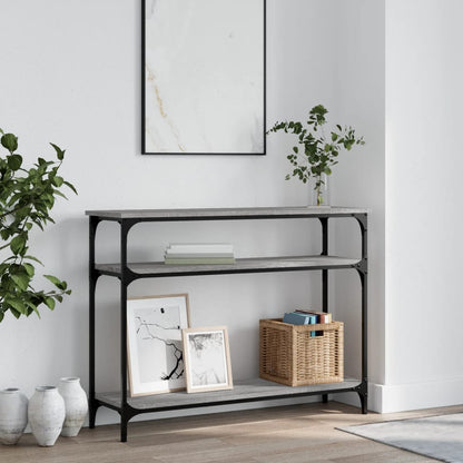 vidaXL Console de table grise Sonoma 100x29x75 cm en bois d'ingénierie