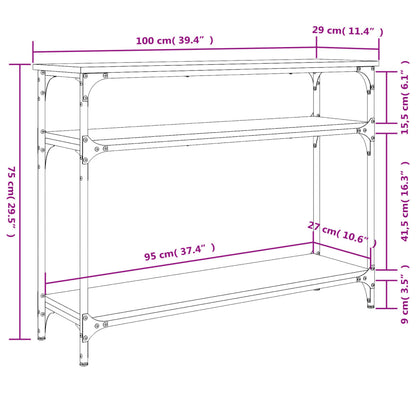 vidaXL Konsolentisch Braun Eichen-Optik 100x29x75 cm Holzwerkstoff