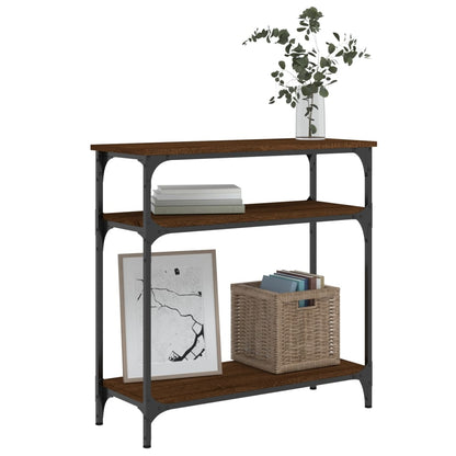 vidaXL Console de table marron aspect chêne 75x29x75 cm en bois d'ingénierie