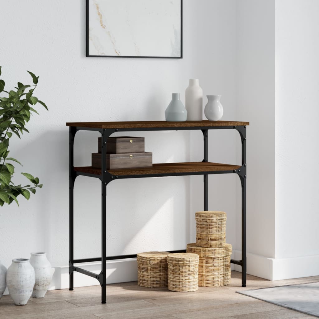 vidaXL Table Console Marron Aspect Chêne 75x35,5x75 cm Bois d'ingénierie