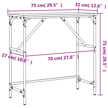 vidaXL Konsolentisch Sonoma-Eiche 75x32x75 cm Holzwerkstoff