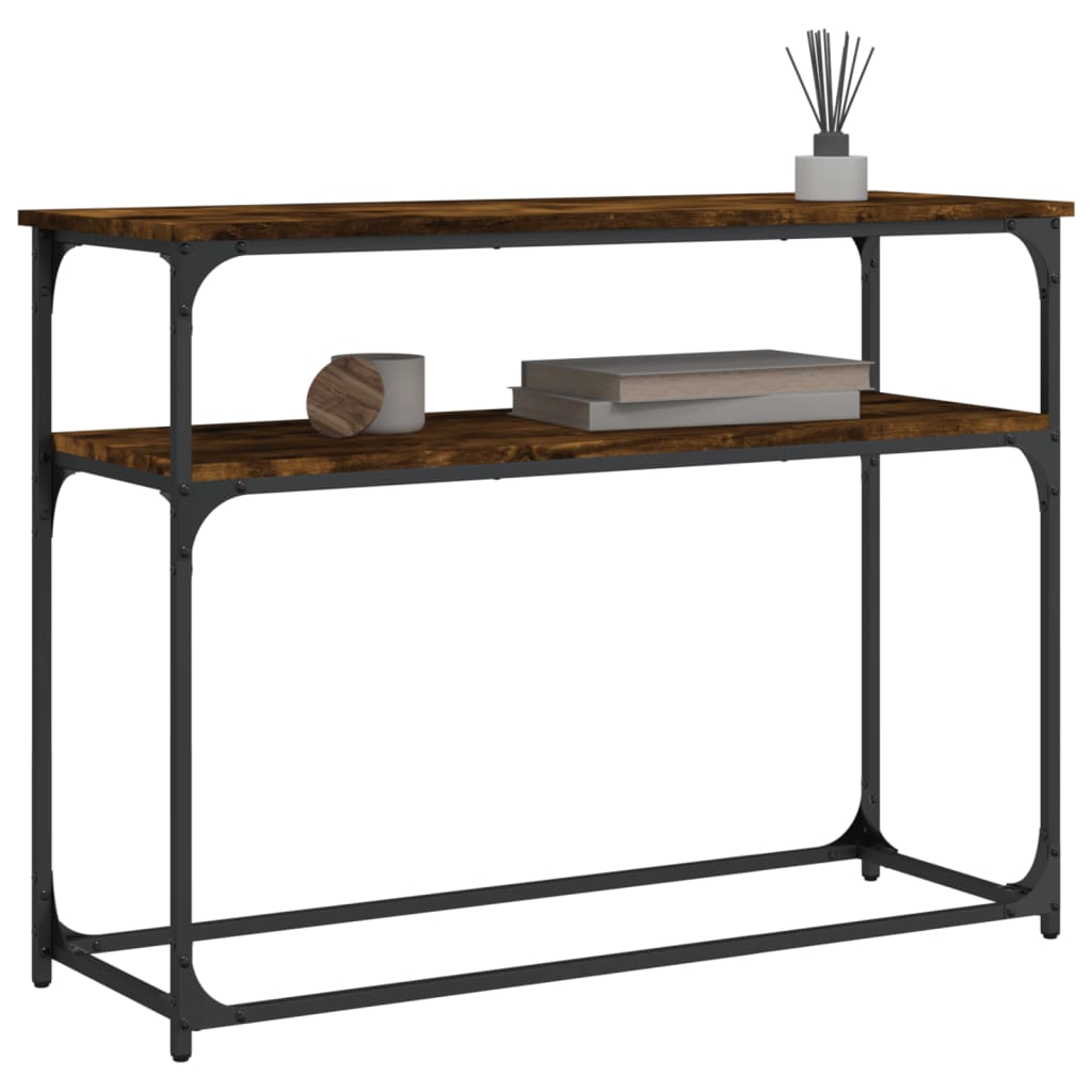 vidaXL Table console chêne fumé 100x35,5x75 cm Bois d'ingénierie