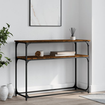 vidaXL Table console chêne fumé 100x35,5x75 cm Bois d'ingénierie