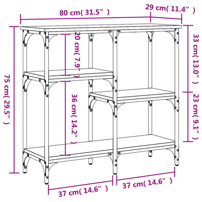 vidaXL Konsolentisch Sonoma-Eiche 80 x 29 x 75 cm Holzwerkstoff