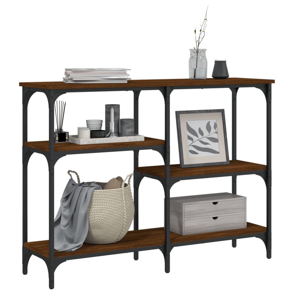 vidaXL Console Chêne Brun 102x29x75 cm Bois d'ingénierie