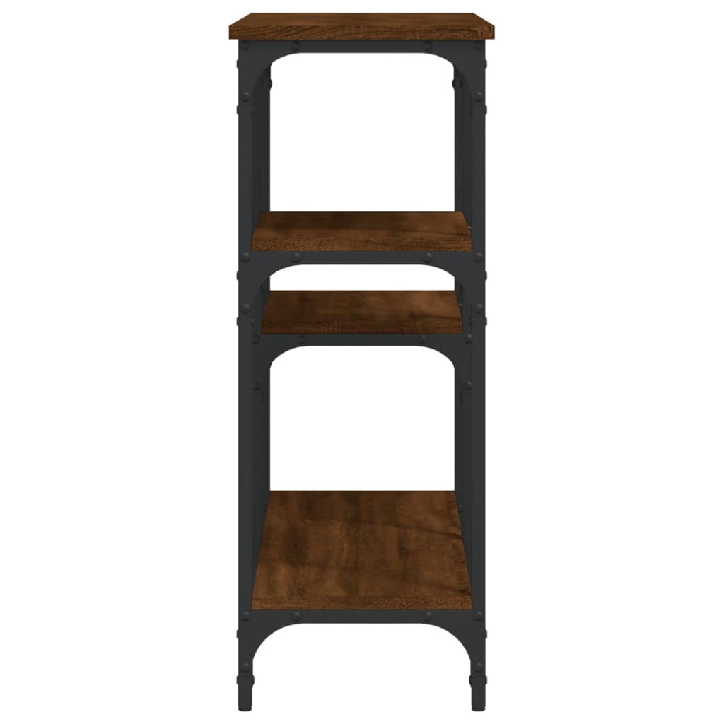 vidaXL Console Chêne Brun 102x29x75 cm Bois d'ingénierie