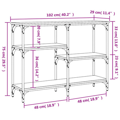 vidaXL Console Chêne Brun 102x29x75 cm Bois d'ingénierie