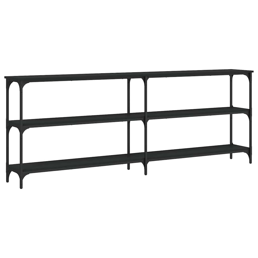 vidaXL Console noire 200x29x75 cm en bois d'ingénierie