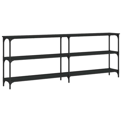 vidaXL Console noire 200x29x75 cm en bois d'ingénierie