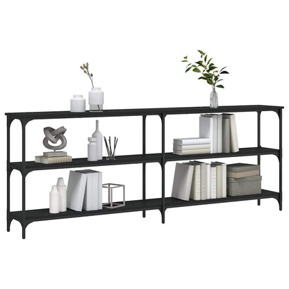 vidaXL Console noire 200x29x75 cm en bois d'ingénierie