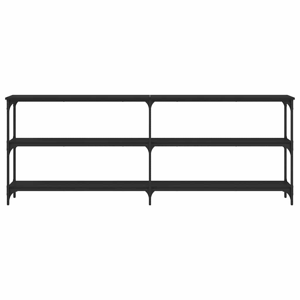 vidaXL Console noire 200x29x75 cm en bois d'ingénierie