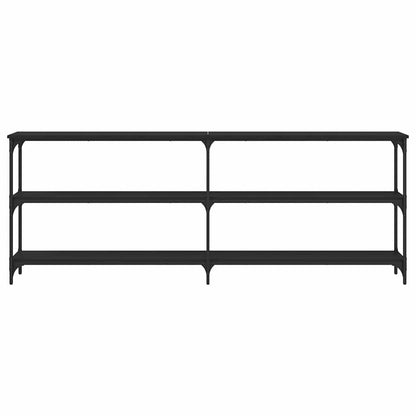 vidaXL Console noire 200x29x75 cm en bois d'ingénierie