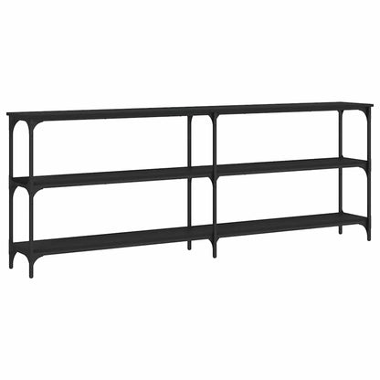 vidaXL Console noire 200x29x75 cm en bois d'ingénierie