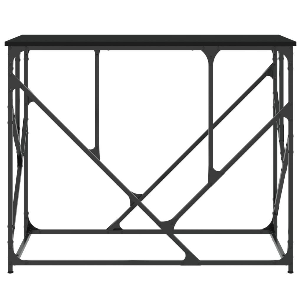 vidaXL Console noire 100x40x80 cm en bois d'ingénierie
