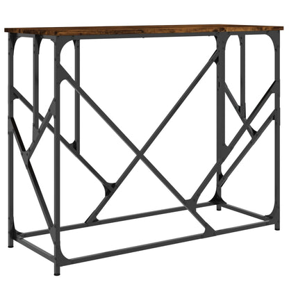 vidaXL Table console en bois d'ingénierie chêne fumé 100x40x80 cm