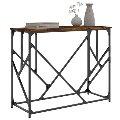 vidaXL Table console en bois d'ingénierie chêne fumé 100x40x80 cm