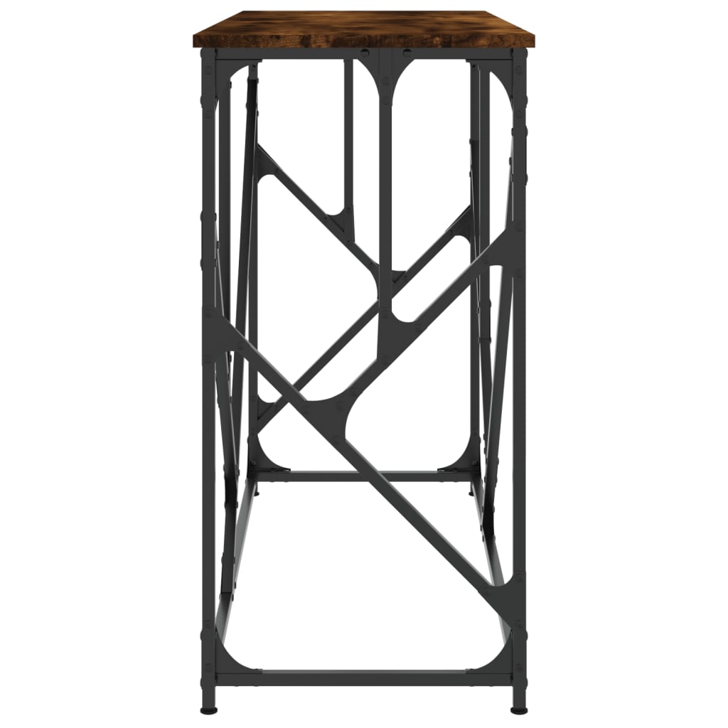 vidaXL Table console en bois d'ingénierie chêne fumé 100x40x80 cm