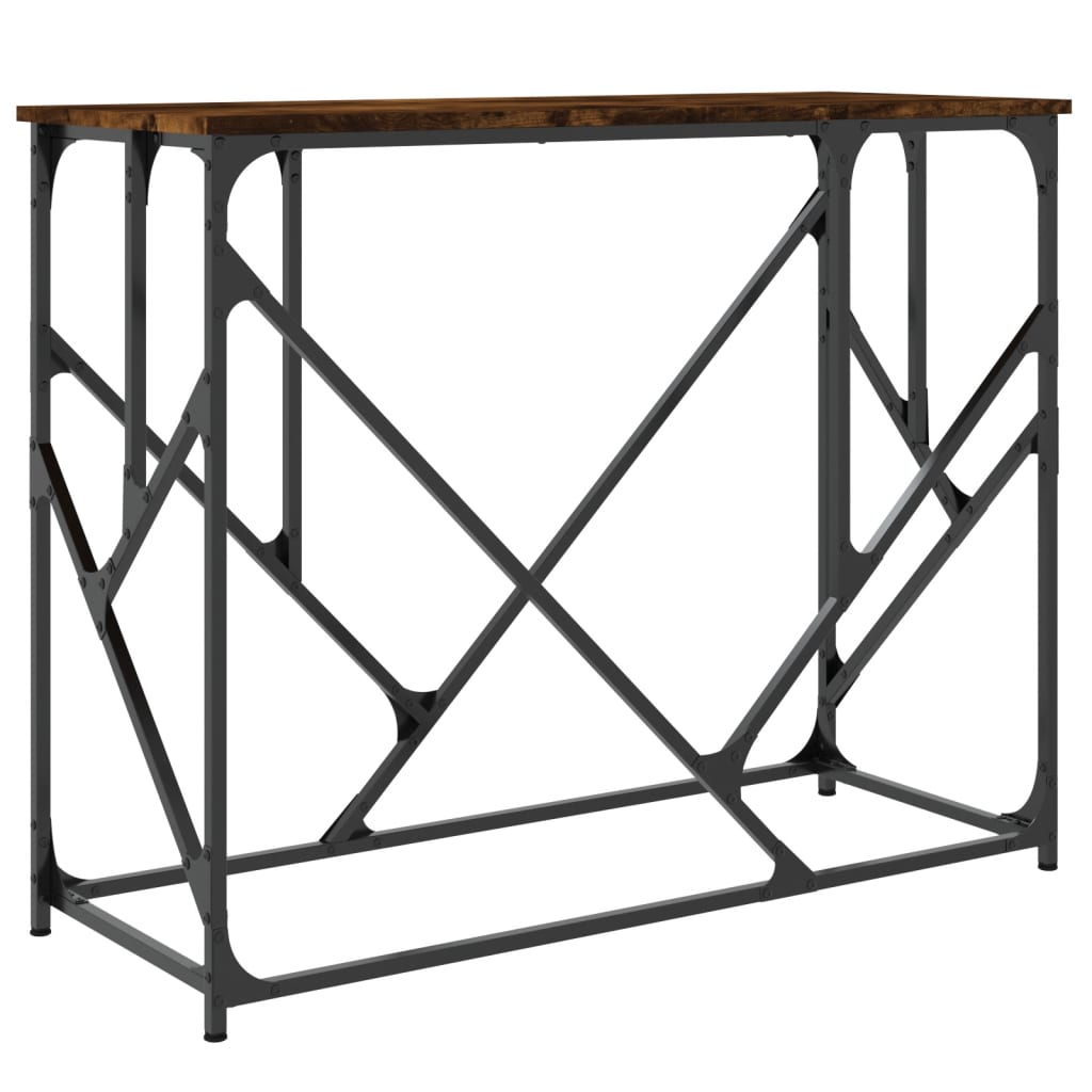 vidaXL Table console en bois d'ingénierie chêne fumé 100x40x80 cm