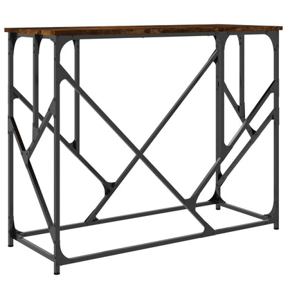 vidaXL Table console en bois d'ingénierie chêne fumé 100x40x80 cm