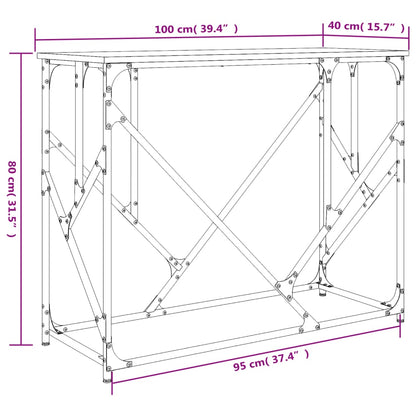 vidaXL Table console en bois d'ingénierie chêne fumé 100x40x80 cm