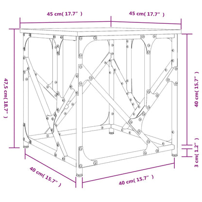 vidaXL Couchtisch Braun Eichen-Optik 45x45x47,5 cm Holzwerkstoff