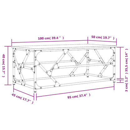 vidaXL Couchtisch Braun Eichen-Optik 100x50x40 cm Holzwerkstoff