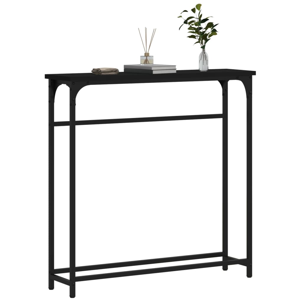 vidaXL Table console noir 75x19,5x75 cm Bois d'ingénierie
