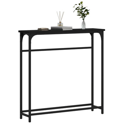 vidaXL Table console noir 75x19,5x75 cm Bois d'ingénierie