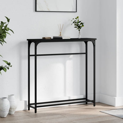 vidaXL Table console noir 75x19,5x75 cm Bois d'ingénierie