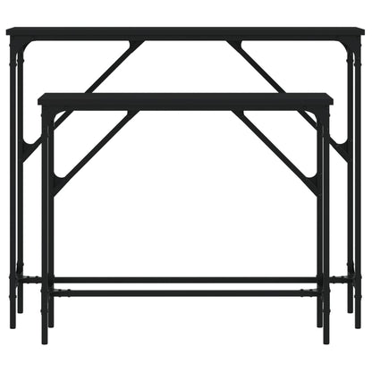 vidaXL Konsolentische 2 Stk. Schwarz Holzwerkstoff