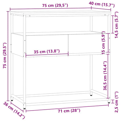 vidaXL Konsolentisch Räuchereiche 75x40x75 cm Holzwerkstoff