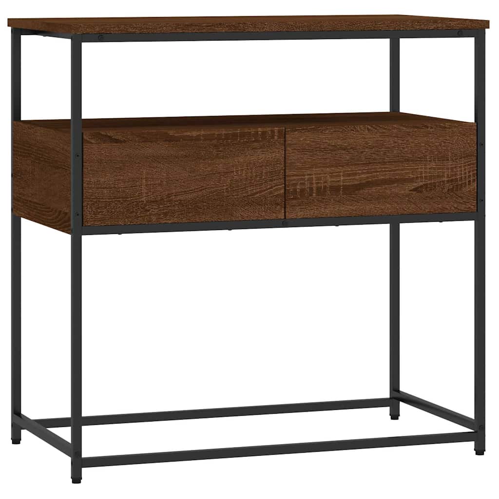 vidaXL Table console aspect chêne marron 75x40x75 cm Bois d'ingénierie